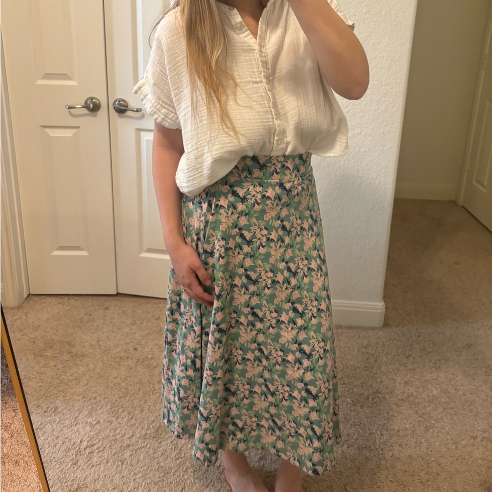 PACT floral fit and flare skirt - Picture 2 of 2